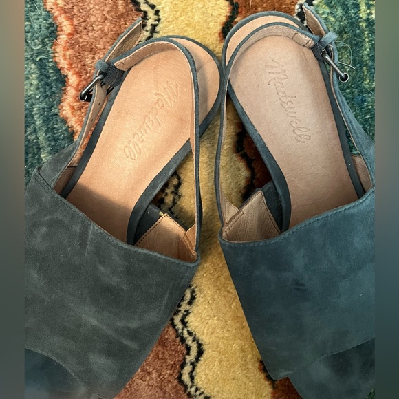 Madewell Noelle Slingback Sandal in Suede Blue 8 - Picture 7 of 9